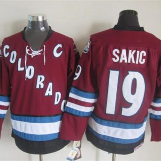 Colorado Avalanche #19 Joe Sakic Red CCM Throwback Jerseys