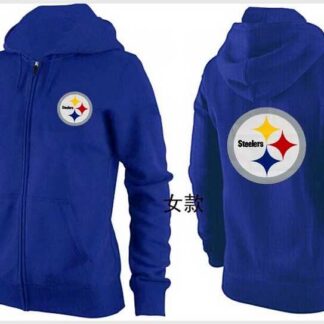 Womens Pittsburgh Steelers Team Logo 2015 Full Zip Hoodie-51