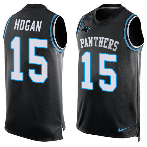 Nike Carolina Panthers #15 Chris Hogan Black Team Color Men’s Stitched NFL Limited Tank Top Jersey