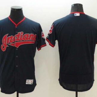 Cleveland Indians Blank Navy Blue USA Independence Day 2016 Flexbase Collection Stitched Jersey