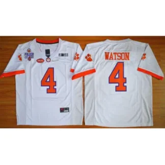 Breathable Tigers #4 Deshaun Watson White 2016 National Championship Stitched NCAA Jersey for game day