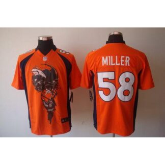 Nike Denver Broncos #58 Von Miller Orange Team Color Men’s Stitched NFL Helmet Tri-Blend Limited Jersey