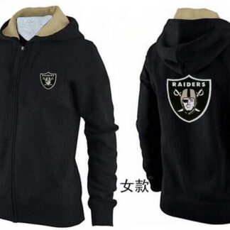 Womens Oakland Raiders Team Logo 2015 Full Zip Hoodie-38