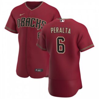 Arizona Diamondbacks #6 David Peralta Men’s Nike Crimson Authentic Alternate Team MLB Jersey