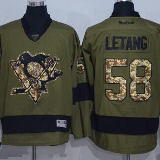 Men's Pittsburgh Penguins #58 Kris Letang Black Third Reebok Hockey Jersey