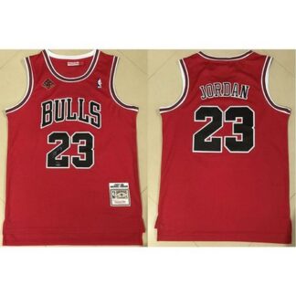 Youth Chicago Bulls #23 Michael Jordan Red 1997-98 Hardwood Classics Authentic Player Jersey