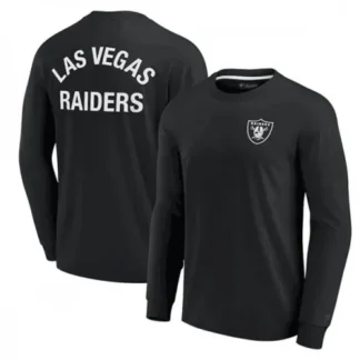 Men's Las Vegas Raiders Black Signature Unisex Super Soft Long Sleeve T-Shirt