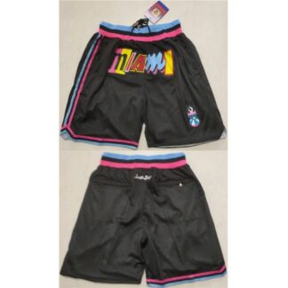 Breathable Men's Miami Heat Black Shorts (Run Small) OJGJ for game day