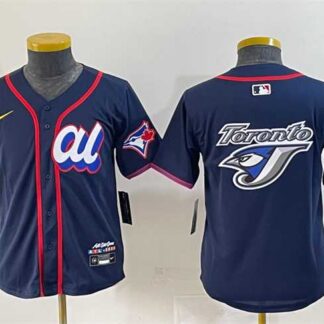 Youth American League Toronto Blue Jays Team Big Logo Navy 2025 All-Star Edition Limited Stitched Baseball Jersey