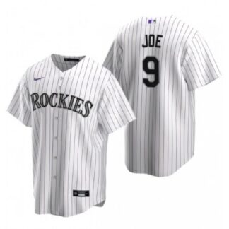 Breathable Men's Colorado Rockies #9 Connor Joe White Stitched Baseball Jersey for game day