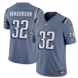 Men's New England Patriots #32 TreVeyon Henderson 2025 F.U.S.E. âRivalriesâ Vapor Limited Football Stitched Jersey