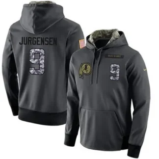 NFL Men's Washington Redskins #9 Sonny Jurgensen Stitched Black Anthracite Salute to Service Player Performance Hoodie
