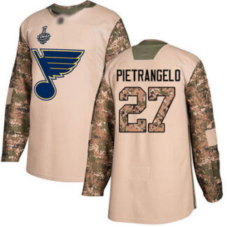 Men's St. Louis Blues #27 Alex Pietrangelo Camo Authentic 2017 Veterans Day 2019 Stanley Cup Final Bound Stitched H...