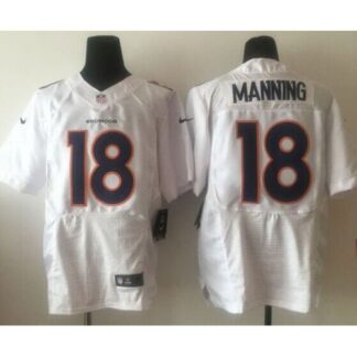 Nike Denver Broncos #18 Peyton Manning White Men’s Stitched NFL Elite Event Jersey