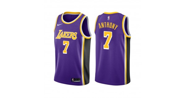Men's Los Angeles Lakers Carmelo Anthony #7 Nike Purple Swingman Jersey - Statement Edition - Image 2