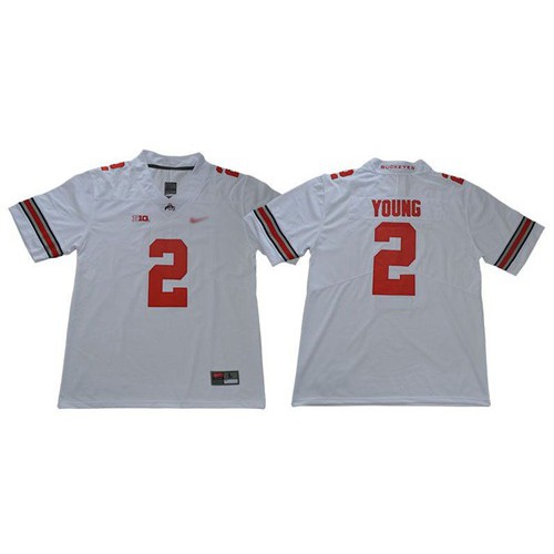 Buckeyes #2 Chase Young White Limited Stitched College Jersey