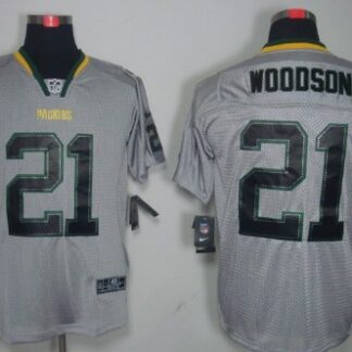 Nike Green Bay Packers #21 Charles Woodson Lights Out Gray Elite Jersey