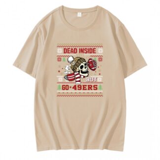 Funny Skull Dead Inside But Go 49ers Football T-Shirt