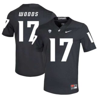 Washington State Cougars 17 Kassidy Woods Black College Football Jersey Dzhi