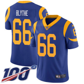 Nike Los Angeles Rams #66 Austin Blythe Royal Blue Alternate Youth Stitched NFL 100th Season Vapor Untouchable Limi...