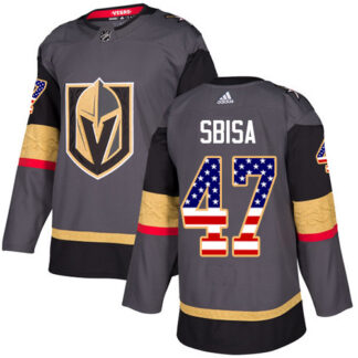 Breathable Adidas Vegas Golden Knights #47 Luca Sbisa Grey Home Authentic USA Flag Stitched Youth NHL Jersey for game day