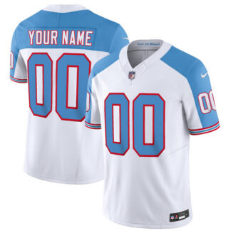 Men & Women & Youth Tennessee Titans Active Player Custom White Blue 2023 F.U.S.E. Vapor Limited Throwback Football...