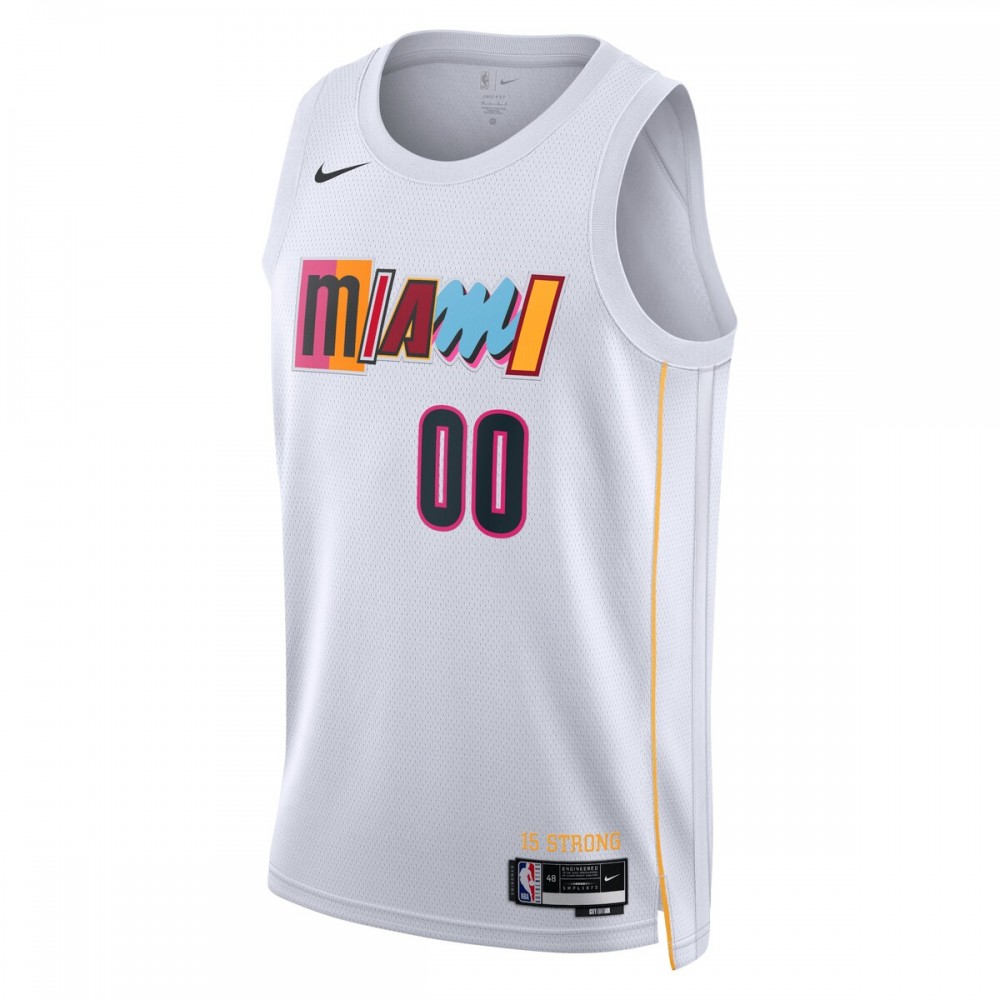 Miami Heat Nike Unisex 2022/23 Swingman Custom Jersey - City Edition - White - Image 2