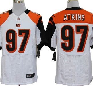 Breathable Nike Cincinnati Bengals #97 Geno Atkins White Elite Jersey for game day