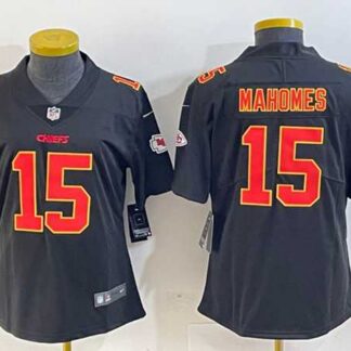 Breathable Women's Kansas City Chiefs #15 Patrick Mahomes Black Vapor Untouchable Limited Football Stitched Jersey for game day