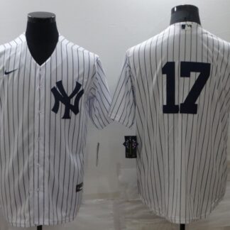Men's New York Yankees #17 Aaron Boone White Cool Base Stitched Baseball Jersey