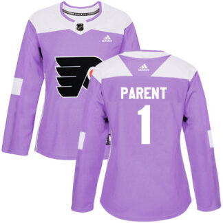 Breathable Adidas Philadelphia Flyers #1 Bernie Parent Purple Authentic Fights Cancer Women’s Stitched NHL Jersey for game day