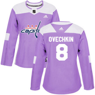 Adidas Washington Capitals #8 Alex Ovechkin Purple Authentic Fights Cancer Women’s Stitched NHL Jersey
