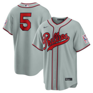 Men's Philadelphia Phillies #5 Bryson Stott Nike Gray 2026 Field of Dreams Stadium Jersey