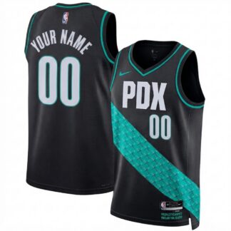 Portland Trail Blazers Nike Unisex 2022/23 Black Swingman Custom Jersey - City Edition
