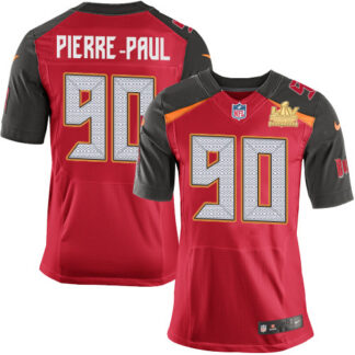 Nike Tampa Bay Buccaneers #90 Jason Pierre-Paul Red Team Color Men’s Super Bowl LV Champions Patch Stitched NFL Vap...