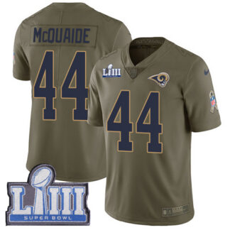 Nike Los Angeles Rams #44 Jacob McQuaide Olive Super Bowl LIII Bound Youth Stitched NFL Limited 2017 Salute to Serv...
