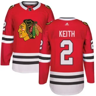 Breathable Men's Chicago Blackhawks #2 Duncan Keith Red Stitched NHL Jersey for game day