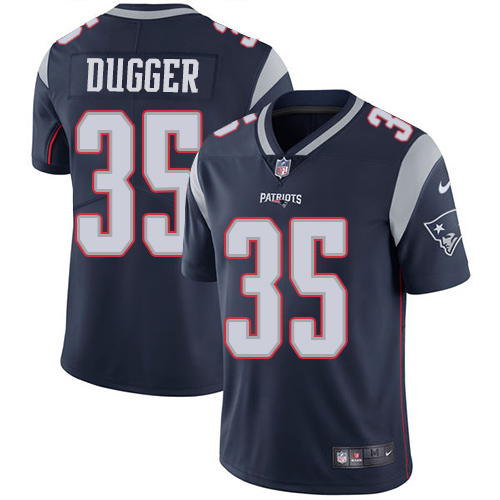 Nike New England Patriots #35 Kyle Dugger Navy Blue Team Color Youth Stitched NFL Vapor Untouchable Limited Jersey