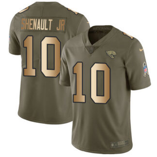 Nike Jacksonville Jaguars #10 Laviska Shenault Jr. Olive/Gold Men’s Stitched NFL Limited 2017 Salute To Service Jersey