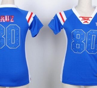 Breathable Nike New York Giants #80 Victor Cruz Drilling Sequins Blue Womens Jersey for game day