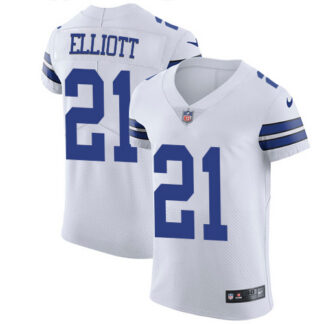 Nike Dallas Cowboys #21 Ezekiel Elliott White Men’s Stitched NFL Vapor Untouchable Elite Jersey