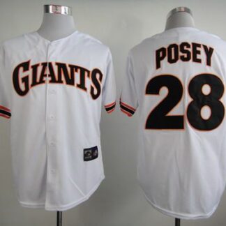Men's San Francisco Giants #28 Buster Posey 1989 Turn Back The Clock White Throwback Jersey