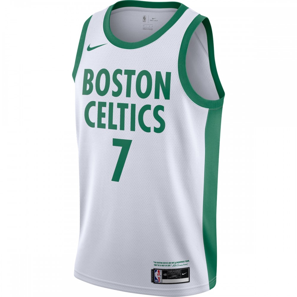Jaylen Brown Boston Celtics Nike 2020/21 Swingman Player Jersey White - City Edition - Image 2