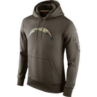Men San Diego Chargers Blank Salute to Service Green Nike NFL Hoody