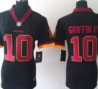 Nike Washington Redskins #10 Robert Griffin III Black Game Womens Jersey