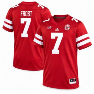 Breathable Scott Frost Nebraska Cornhuskers adidas Football Game Jersey - Scarlet for game day