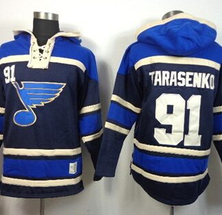 Old Time Hockey St. Louis Blues #91 Vladimir Tarasenko Navy Blue Hoodie