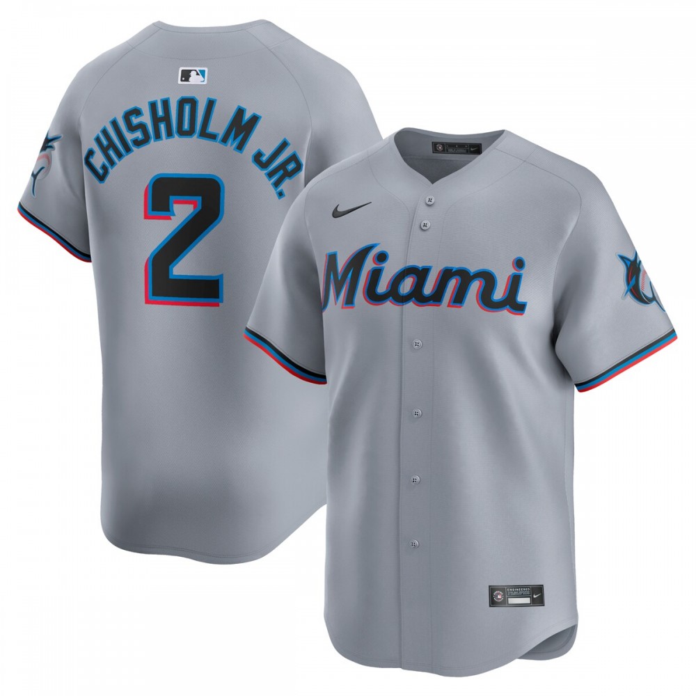 Jazz Chisholm Jr. Miami Marlins Nike Road Limited Player Jersey – Gray