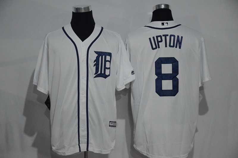 Detroit Tigers #8 Justin Upton Cream New Cool Base Stitched Baseball Jersey