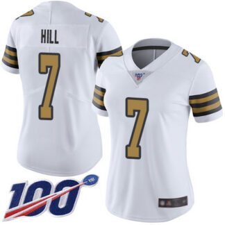 Nike New Orleans Saints #7 Taysom Hill White Women’s Stitched NFL Limited Rush 100th Season Jersey